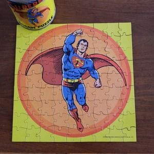 Vintage APC Superman Jigsaw Puzzle In A Can 1973